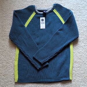 NWT GAP Kids Teal and Lime Sweater